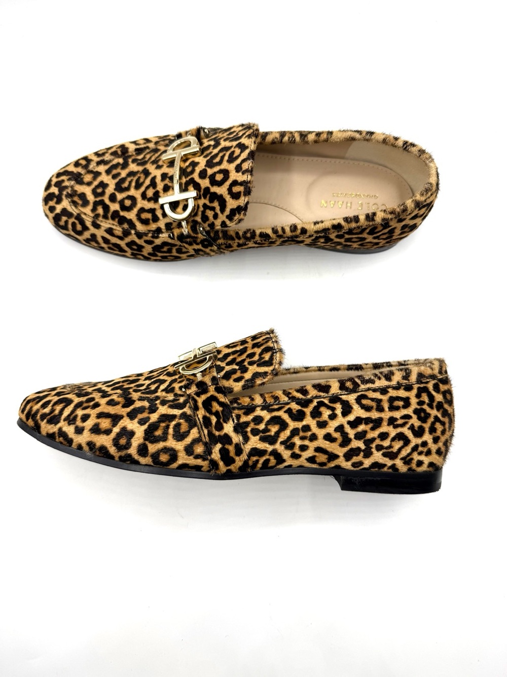 Cole Haan Women’s Leopard Print Slip-On Loafers - Tan/Black